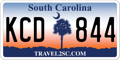 SC license plate KCD844