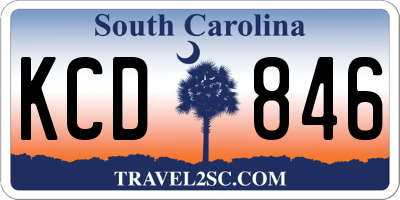 SC license plate KCD846
