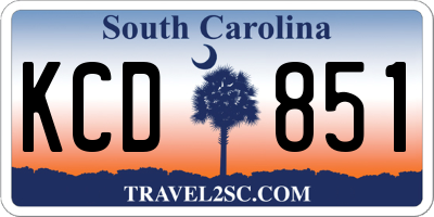 SC license plate KCD851