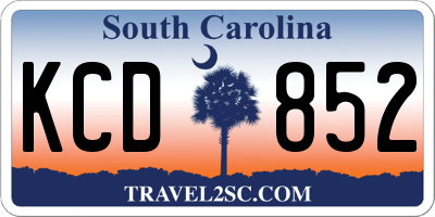 SC license plate KCD852