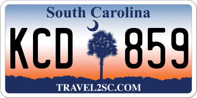 SC license plate KCD859