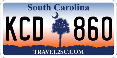 SC license plate KCD860
