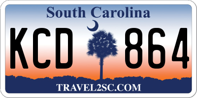 SC license plate KCD864
