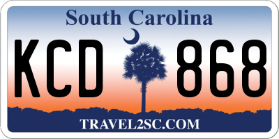 SC license plate KCD868
