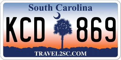 SC license plate KCD869