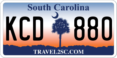 SC license plate KCD880
