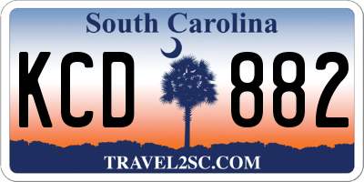 SC license plate KCD882