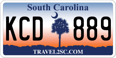 SC license plate KCD889