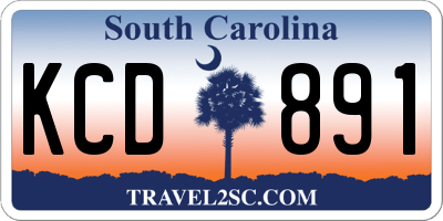 SC license plate KCD891