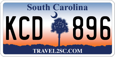 SC license plate KCD896