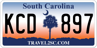 SC license plate KCD897