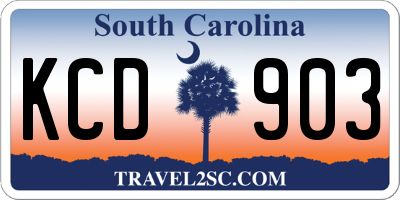 SC license plate KCD903