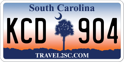 SC license plate KCD904