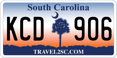 SC license plate KCD906