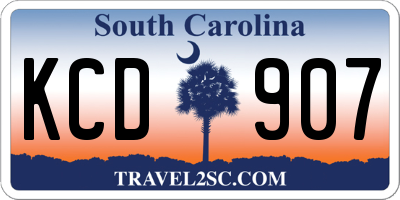 SC license plate KCD907