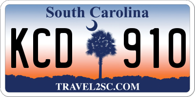 SC license plate KCD910