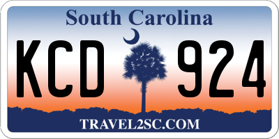 SC license plate KCD924