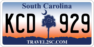 SC license plate KCD929