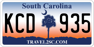 SC license plate KCD935
