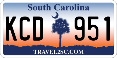 SC license plate KCD951