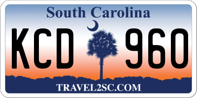 SC license plate KCD960