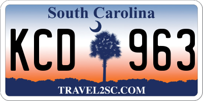 SC license plate KCD963