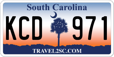 SC license plate KCD971