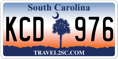 SC license plate KCD976
