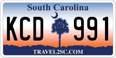 SC license plate KCD991