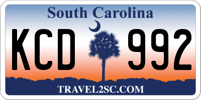 SC license plate KCD992