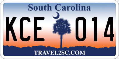 SC license plate KCE014