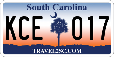 SC license plate KCE017