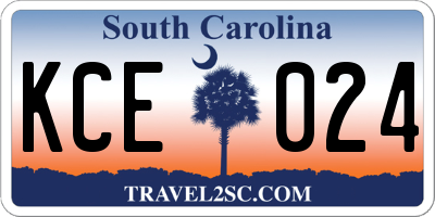 SC license plate KCE024
