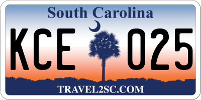 SC license plate KCE025