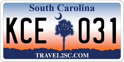 SC license plate KCE031