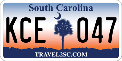 SC license plate KCE047