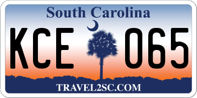 SC license plate KCE065