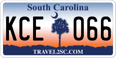 SC license plate KCE066