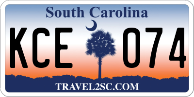 SC license plate KCE074