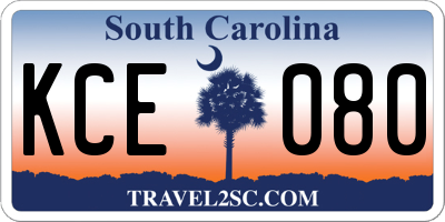 SC license plate KCE080