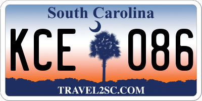 SC license plate KCE086