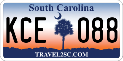 SC license plate KCE088