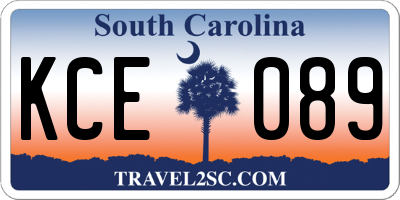 SC license plate KCE089