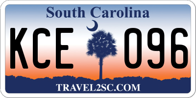 SC license plate KCE096