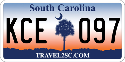 SC license plate KCE097