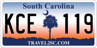 SC license plate KCE119