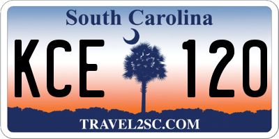 SC license plate KCE120