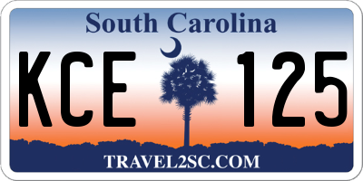SC license plate KCE125