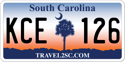 SC license plate KCE126