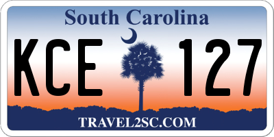 SC license plate KCE127